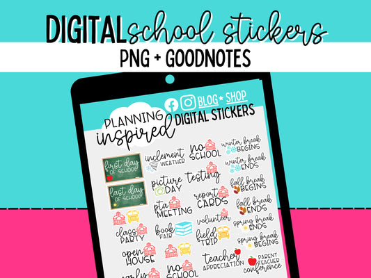 Digital School Planner Stickers