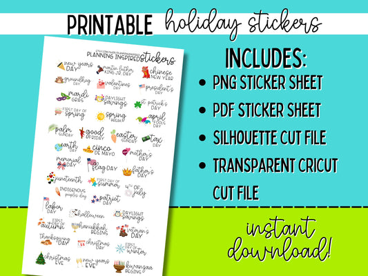 Printable Holiday Planner Stickers