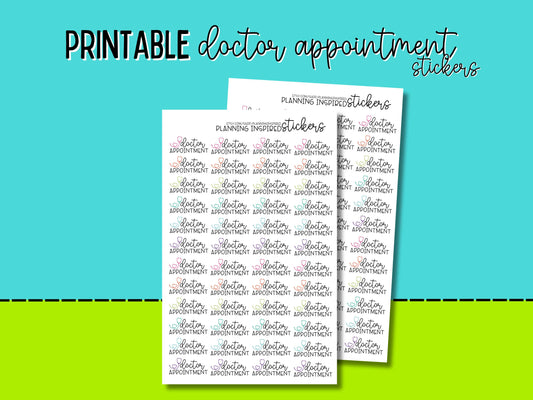 Printable Doctor Appointment Stickers