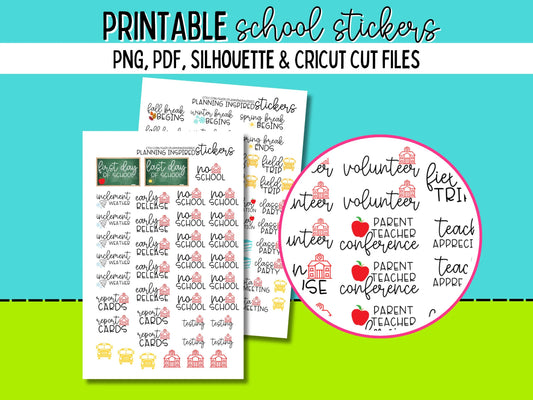 Printable School Planner Stickers