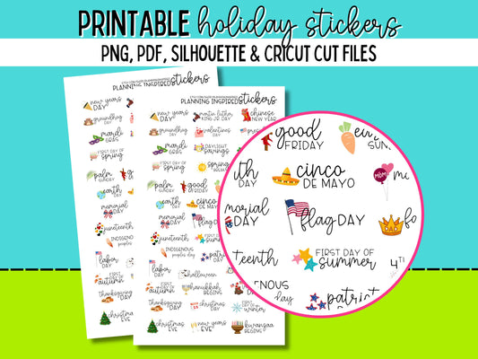 Printable Holiday Planner Stickers