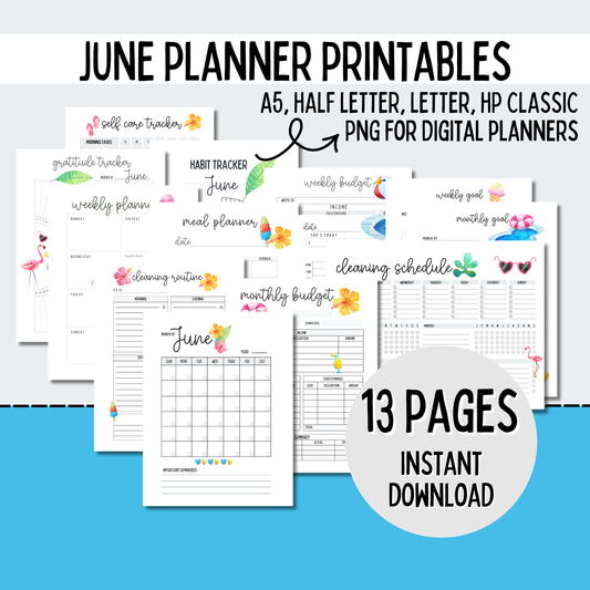 June Planner Printables